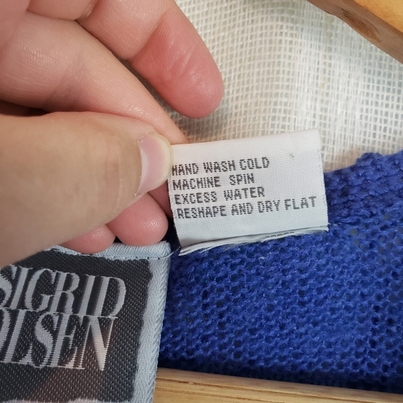Vintage Sigrid Olsen Crocheted by Hand Sweater Vest‎ Blue Size Small - Picture 4 of 8